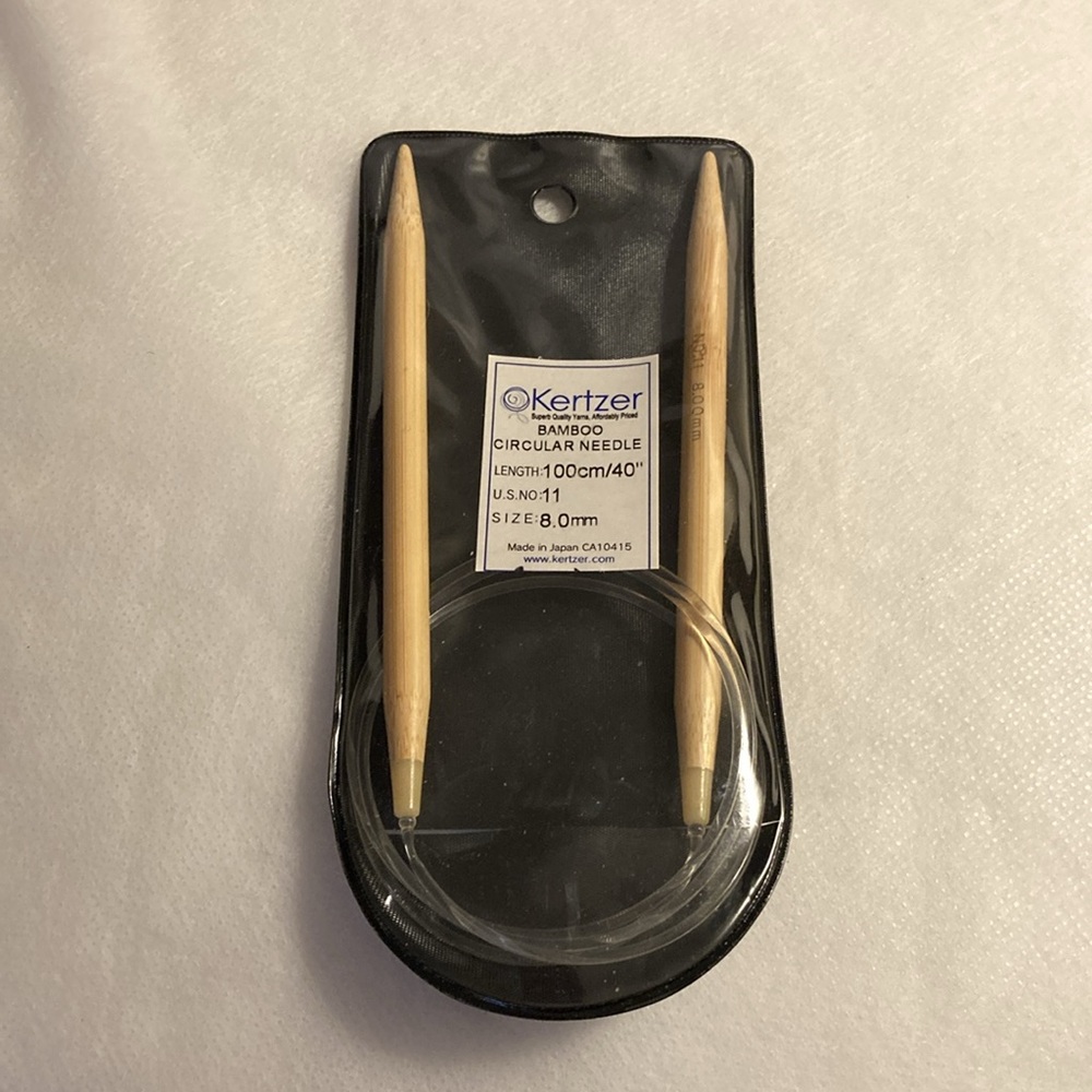 NWOT - Kertzer Bamboo Circular Knitting Needle 100cm/40" L - US No.11 - Sz 8.0mm